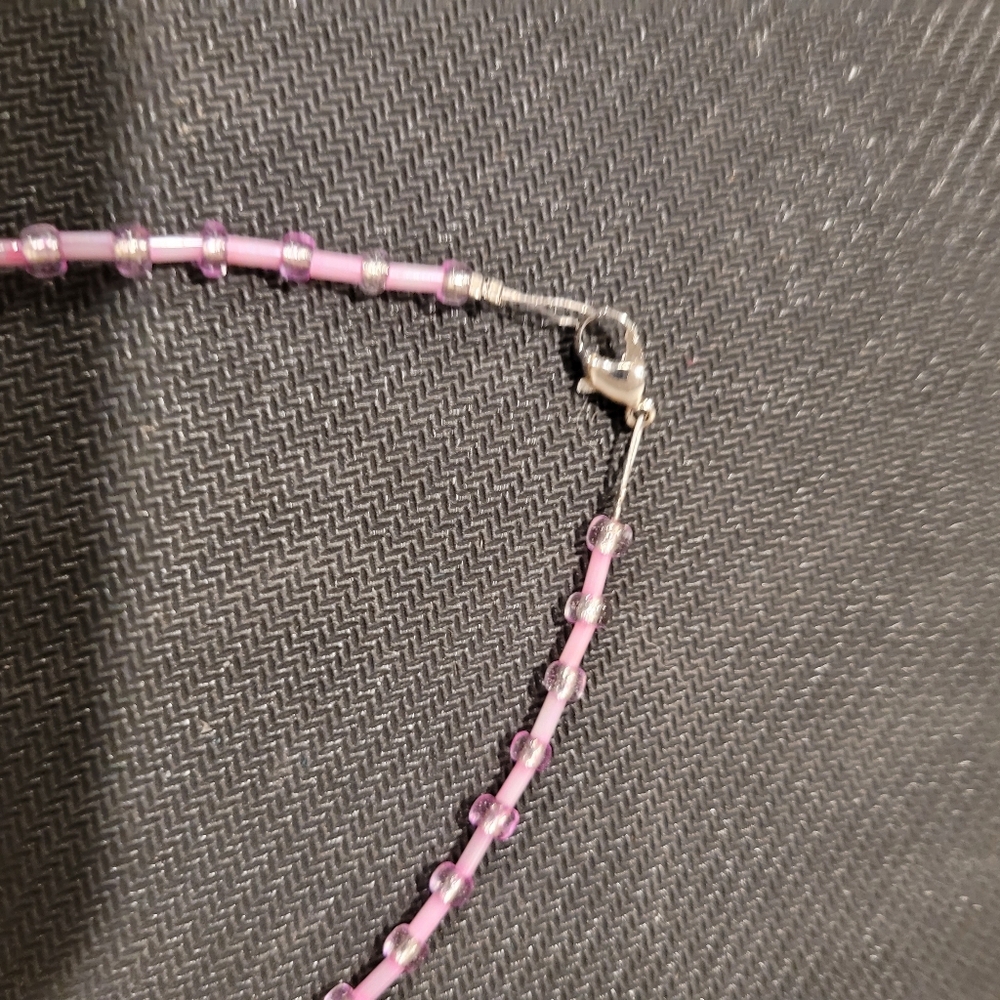 Pink Beaded Necklace with Jigglypuff Pendant - Picture 3 of 5